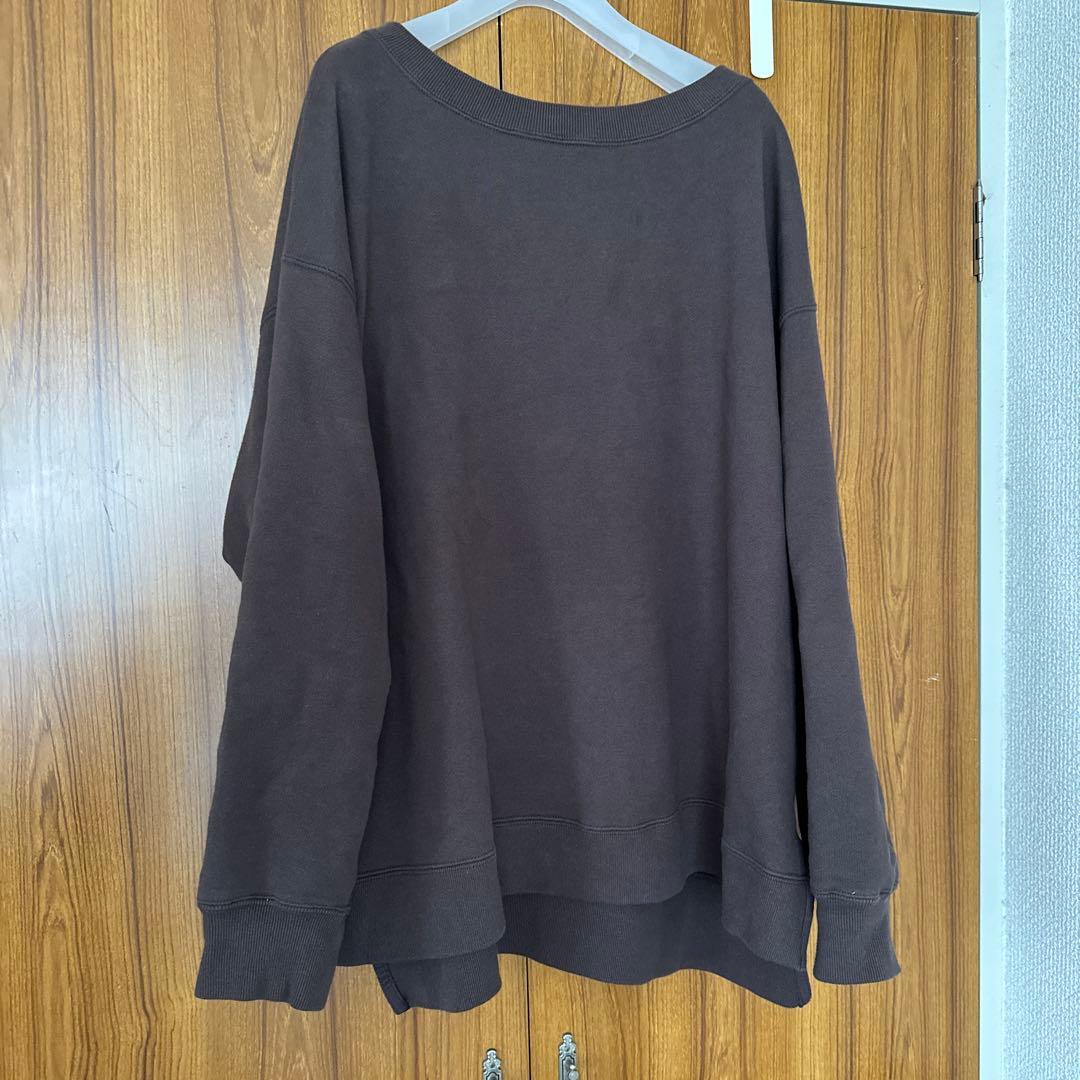 FRAMeWORK ボートネックワイドスウェット ブラウン