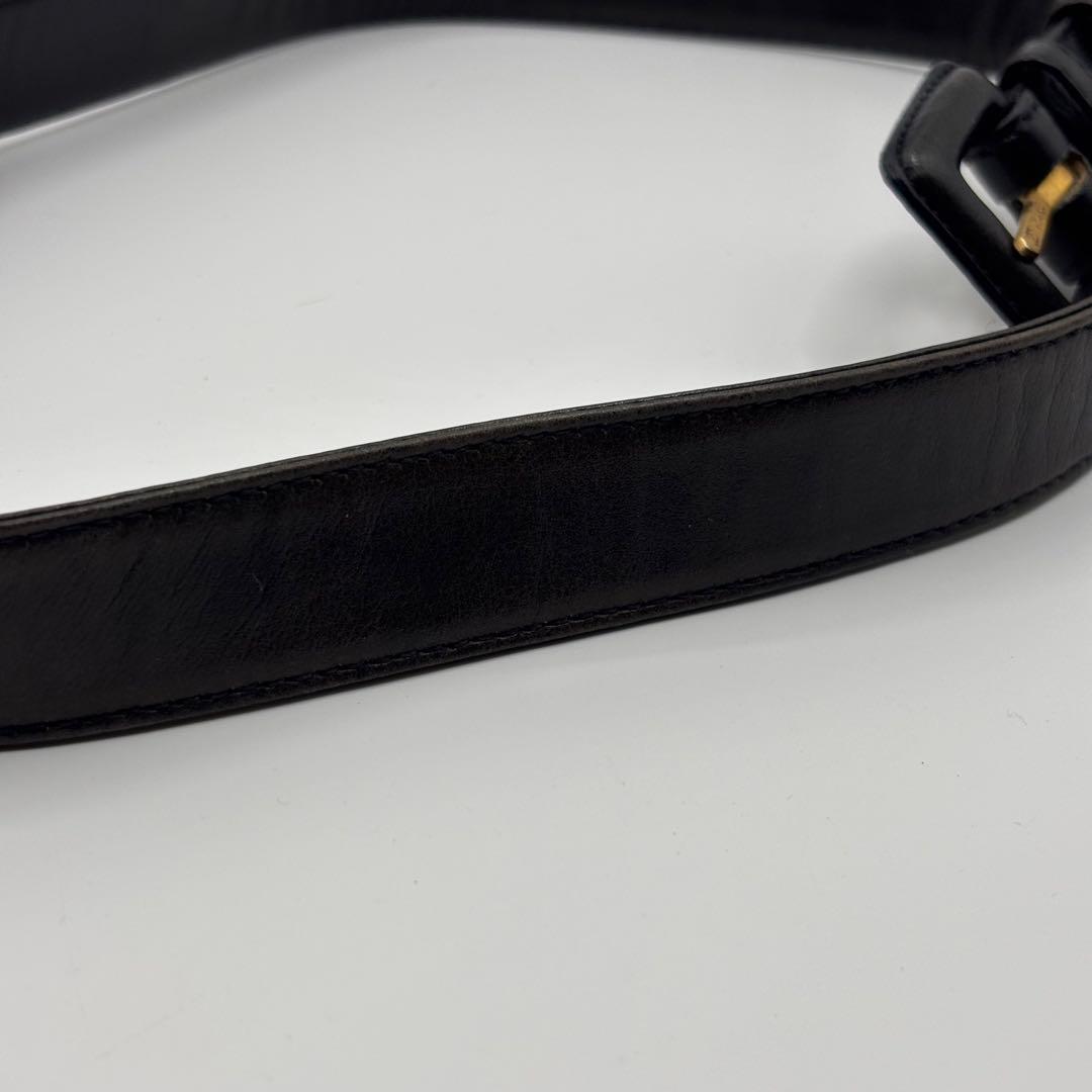 CHANEL シャネル　ベルト　レザー　ブラック　ブランドロゴ　レディース