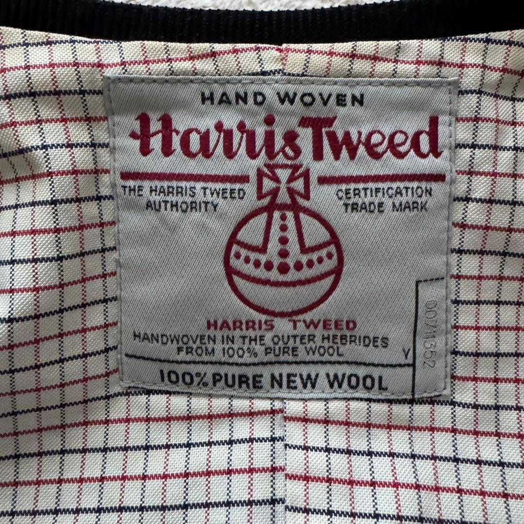 ビームスプラス　ハリスツイード　ベスト　ジレ　ヘリンボーン　ツイード　グレー