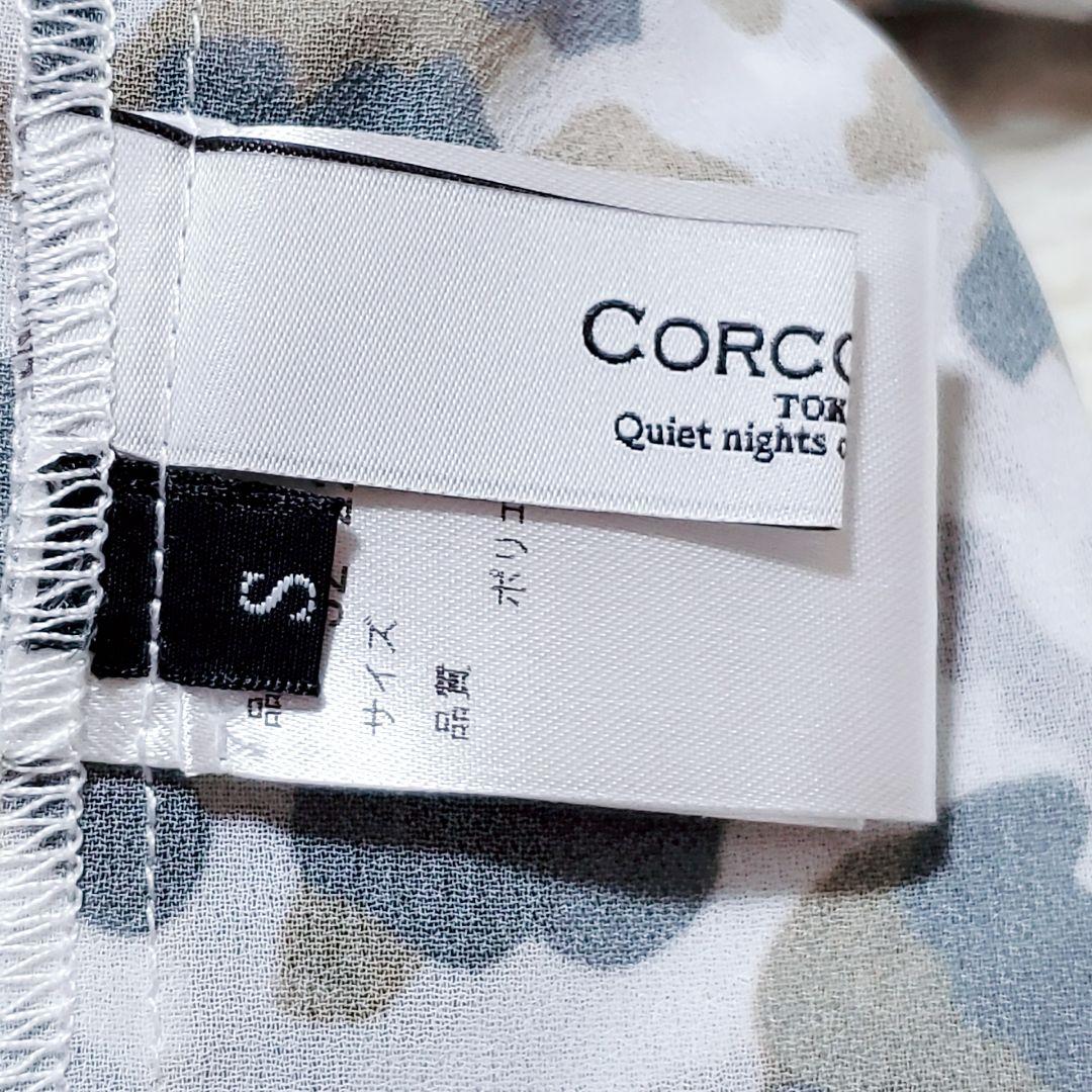 コルコバード ボウタイ シースルー ティアード ロングワンピース 総柄