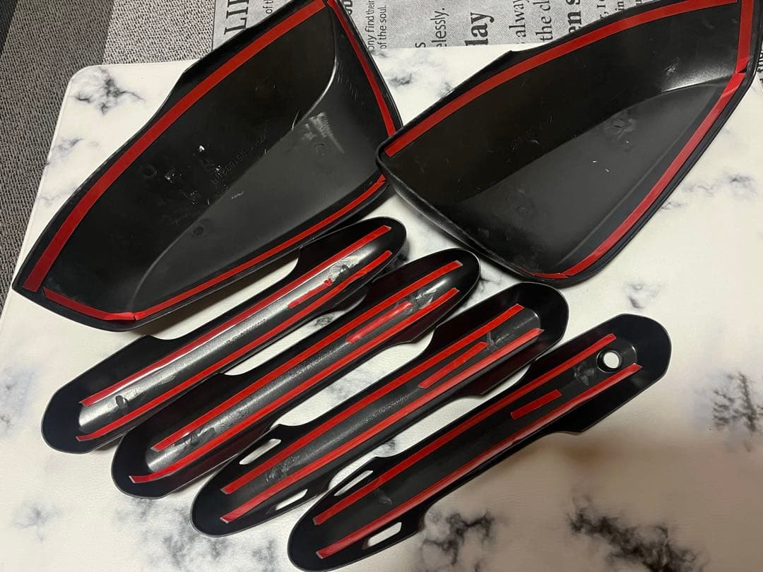 rav4 50系ドアミラーカバー、ドアハンドルカバーラプターライナー塗装