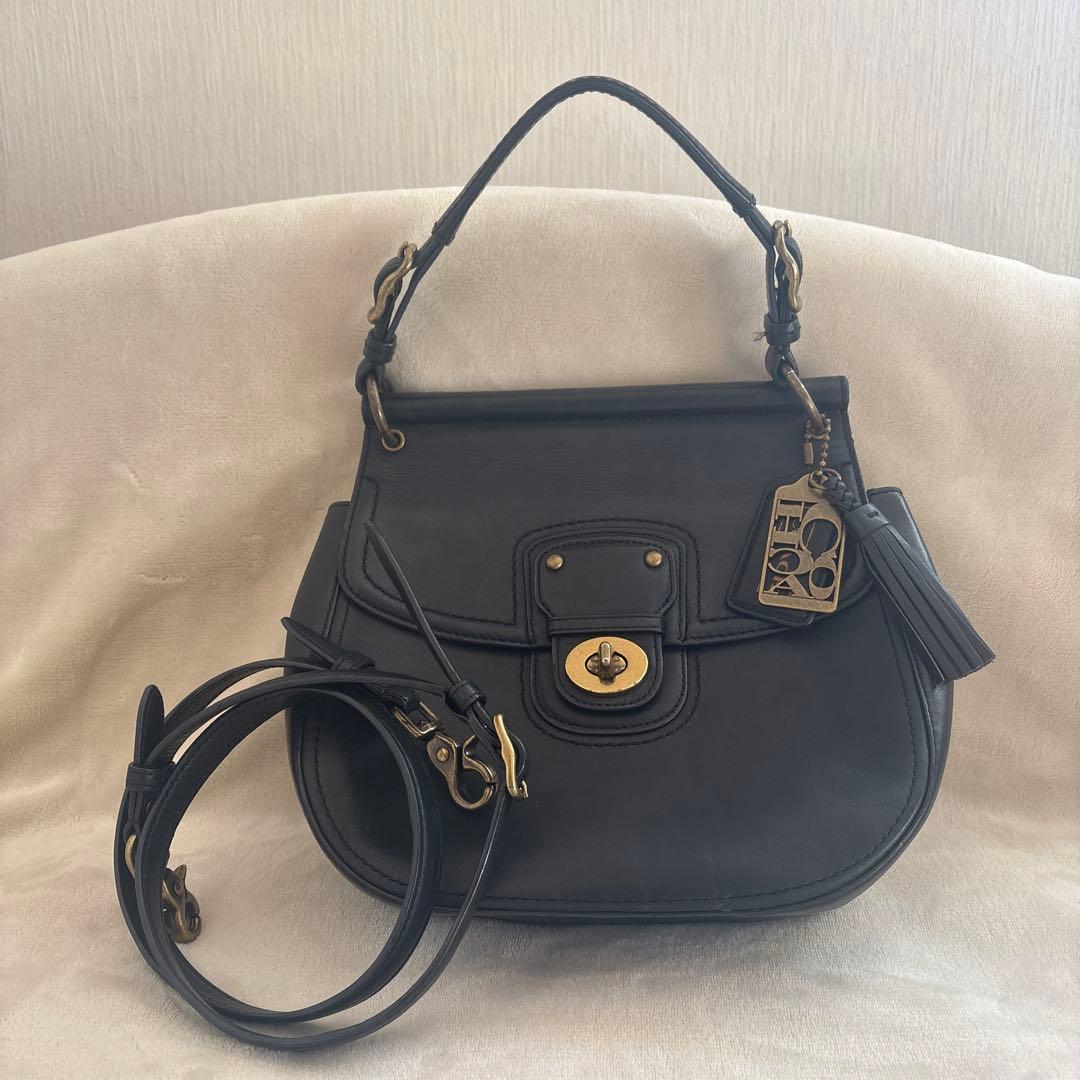 70th 限定品 コーチ 2way ショルダーバッグ ハンドバッグ 黒