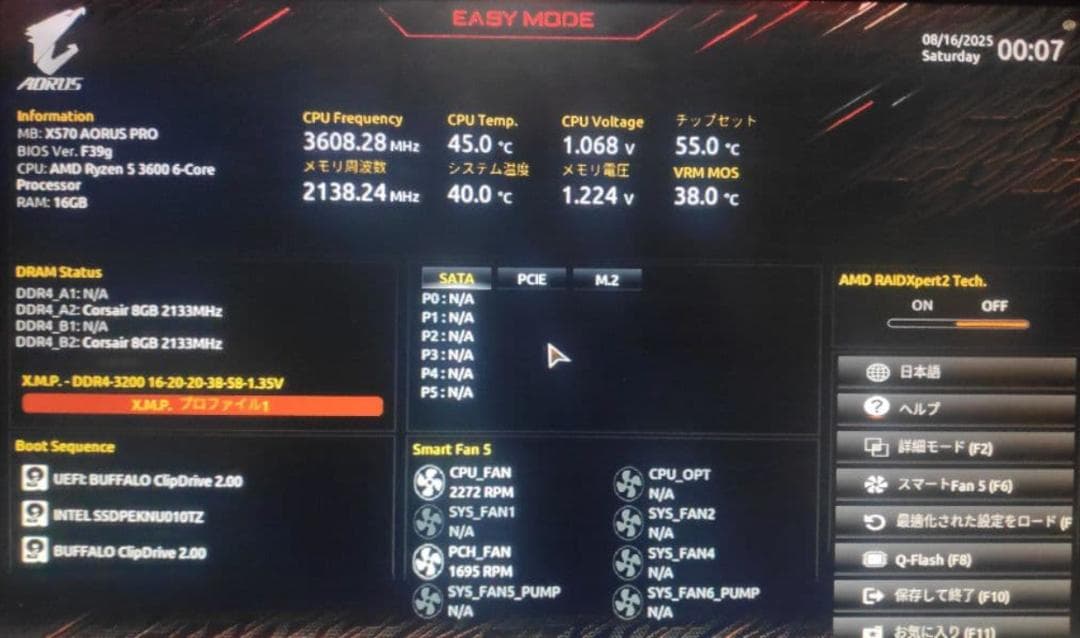 X570 AORUS PRO ゲーミングマザーボード