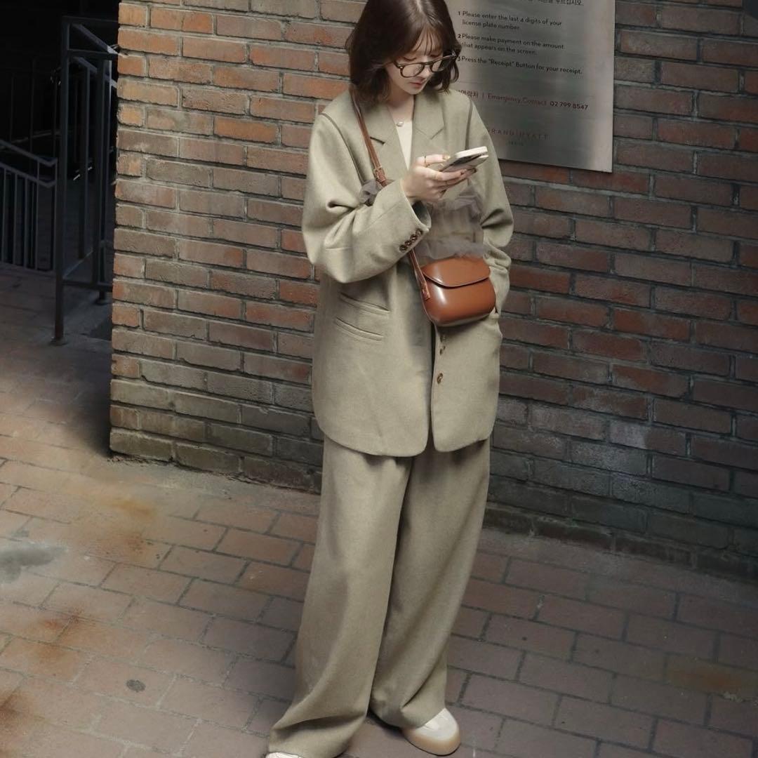 Eaphi WOOL BELTED PANTS gray サイズ2