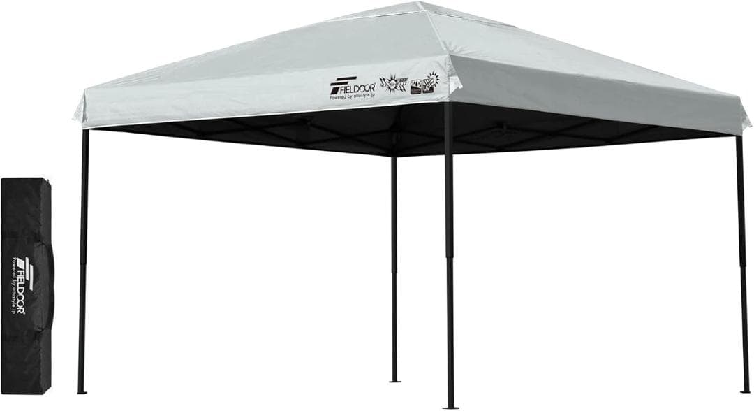 FIELDOOR ワンタッチ4点ロック/スチール タープテント 3.0m グレー