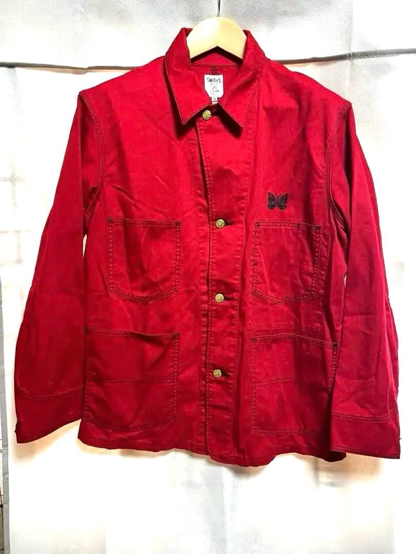 Needles × SMITH’S カバーオール 蝶刺繍 レッド M