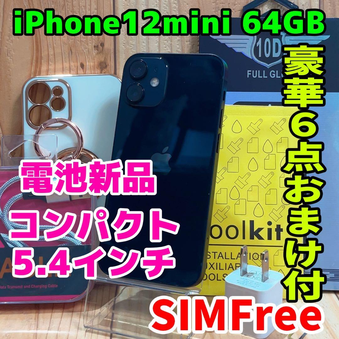 SIMフリー 本体 iPhone 12 mini 64 GB ブラック 509