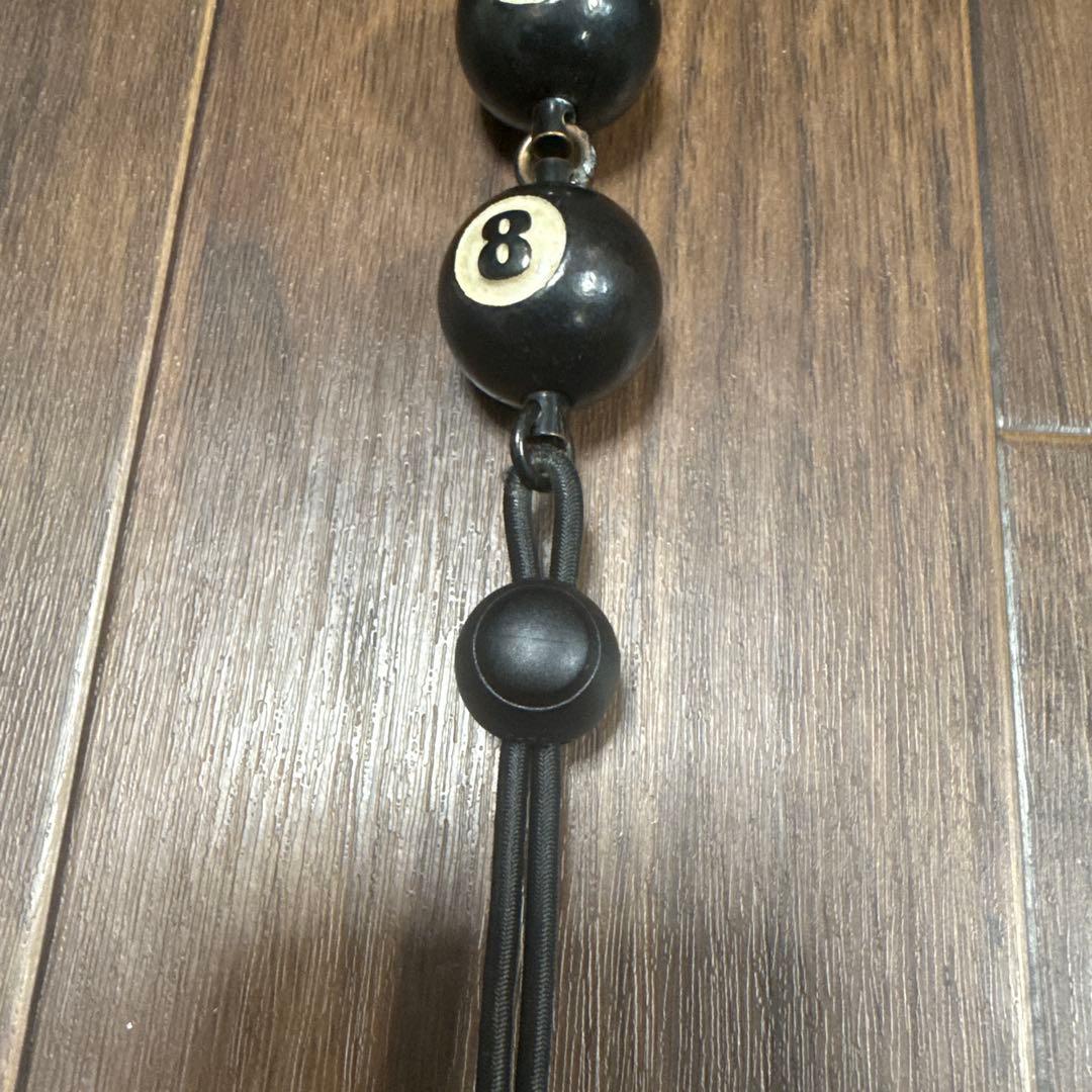 美品 紐リペア済み スワイプオンザクワイエット ビリヤード型ウォレットチェーン