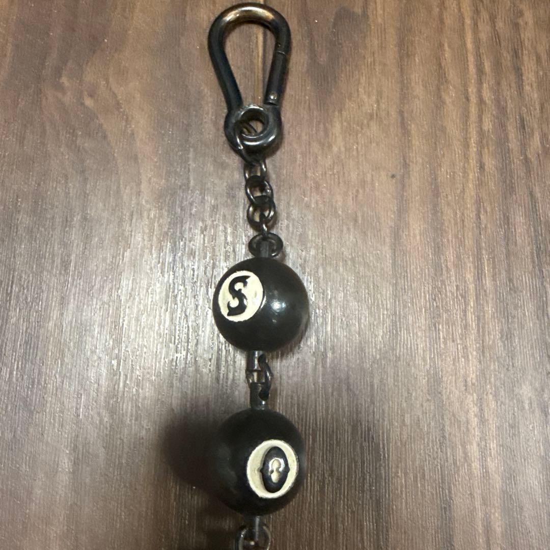 美品 紐リペア済み スワイプオンザクワイエット ビリヤード型ウォレットチェーン