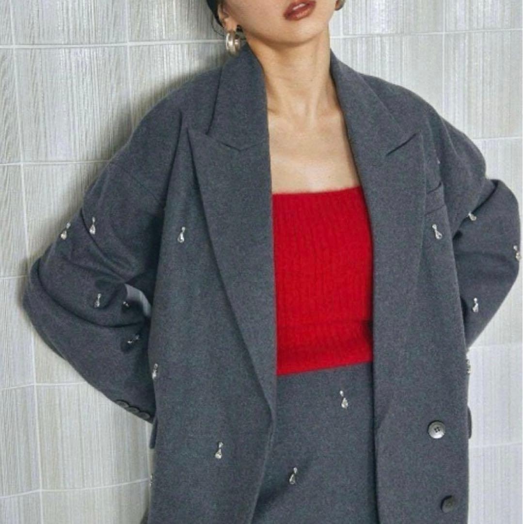 ジャケット・アウター ameri UND ELSA BIJOU WOOL JACKET