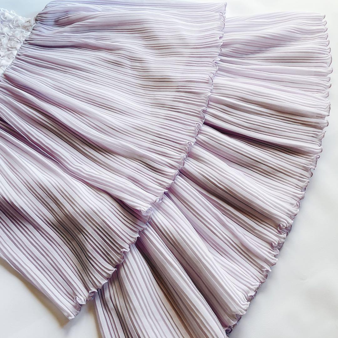 120size ラベンダー×ホワイト セレモニー 入学 卒園 発表会 フォーマル