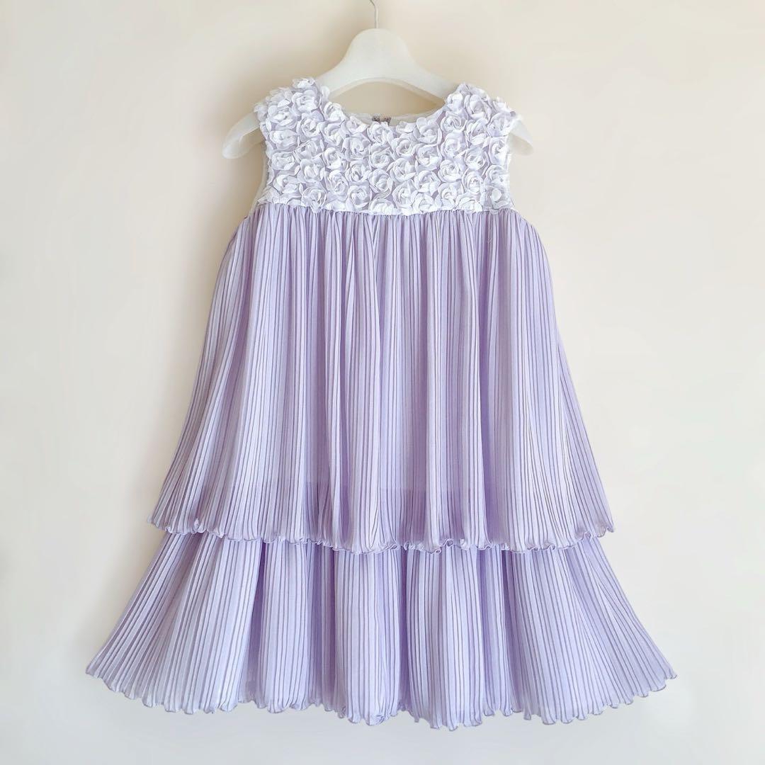 120size ラベンダー×ホワイト セレモニー 入学 卒園 発表会 フォーマル