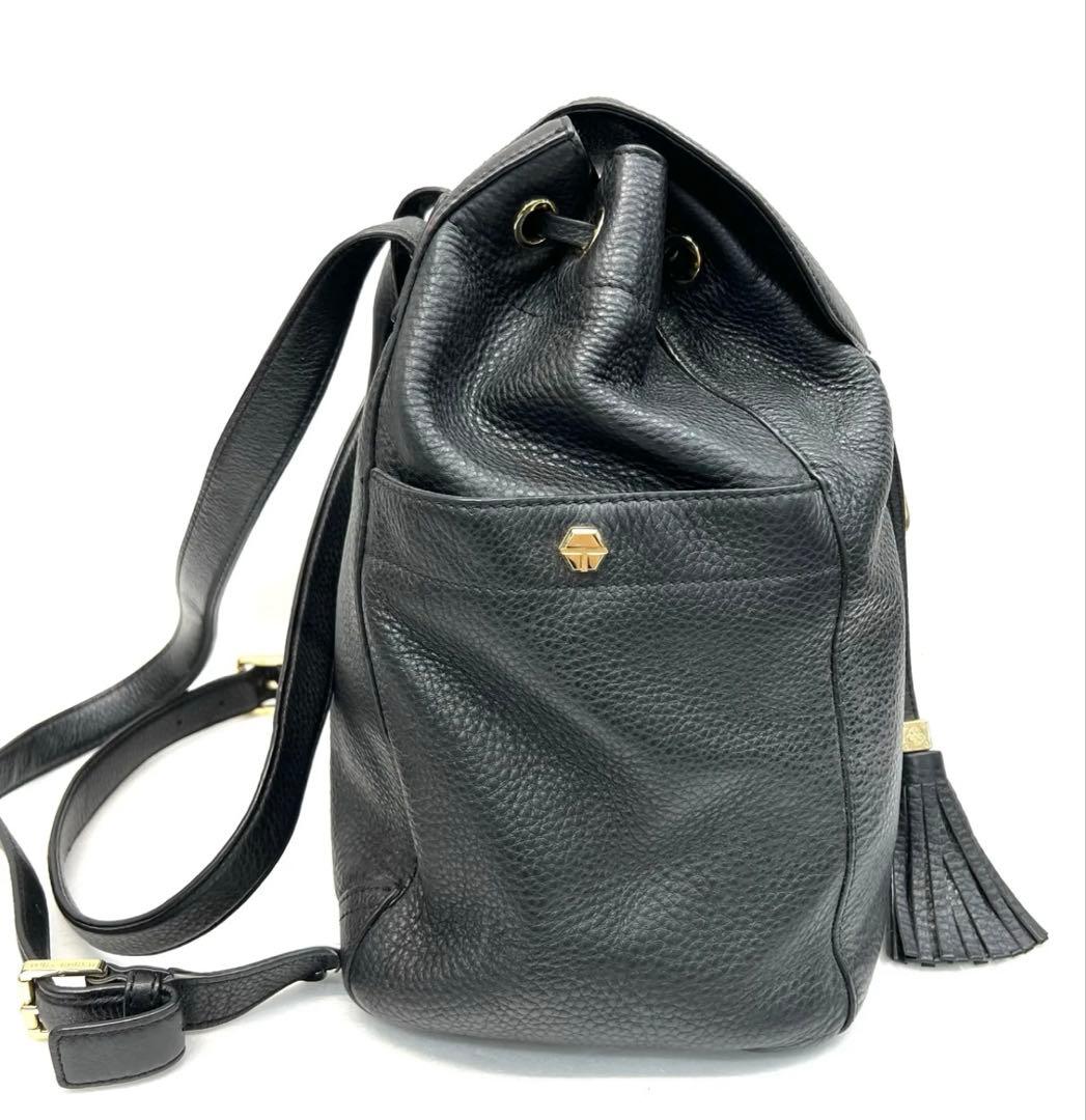 【美品】Tory Burch ブラックレザーバックパック