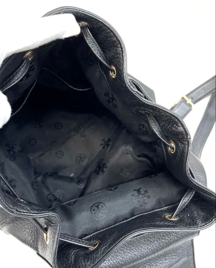 【美品】Tory Burch ブラックレザーバックパック