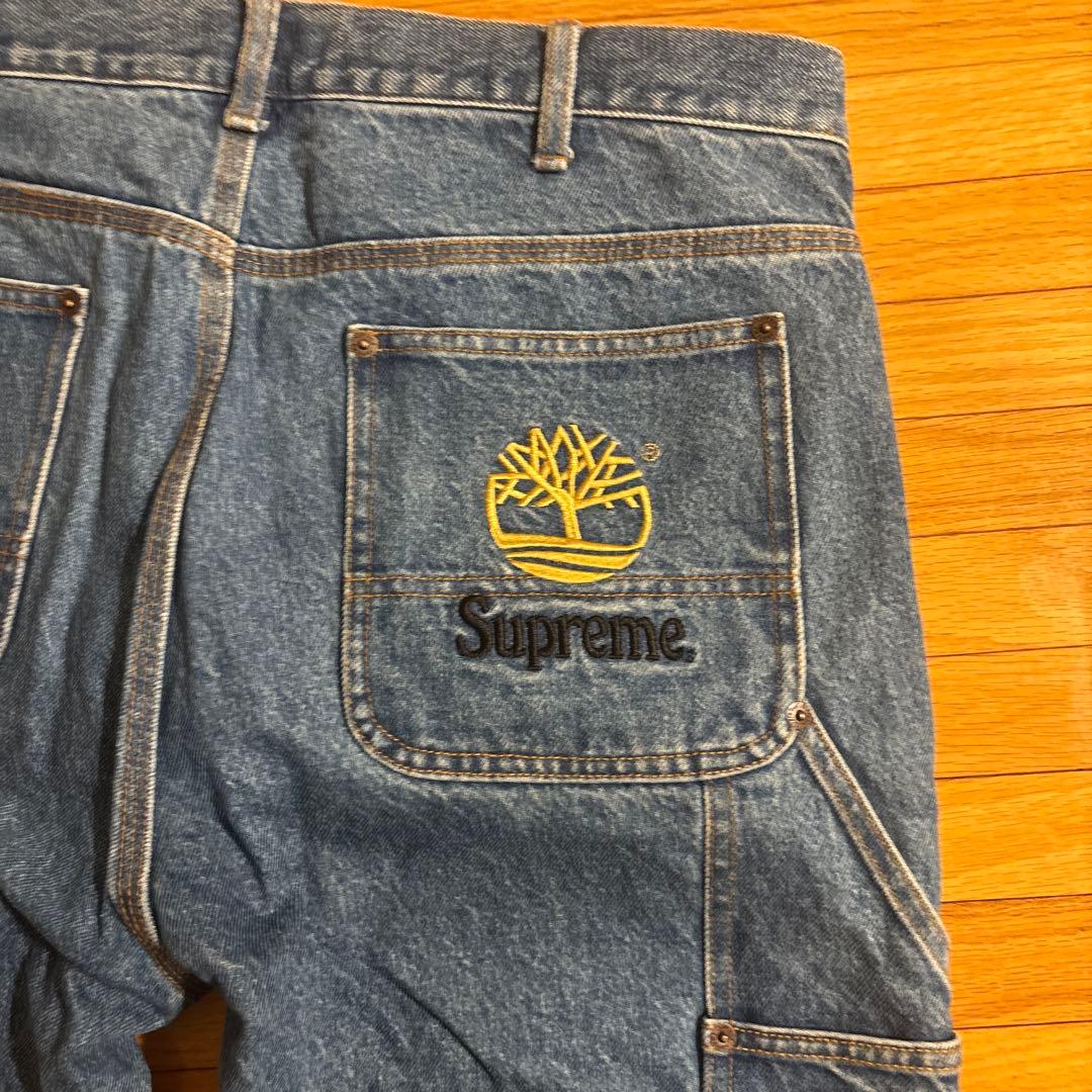 SUPREME TIMBERLAND コラボ　　 デニム カーゴパンツ 青　32