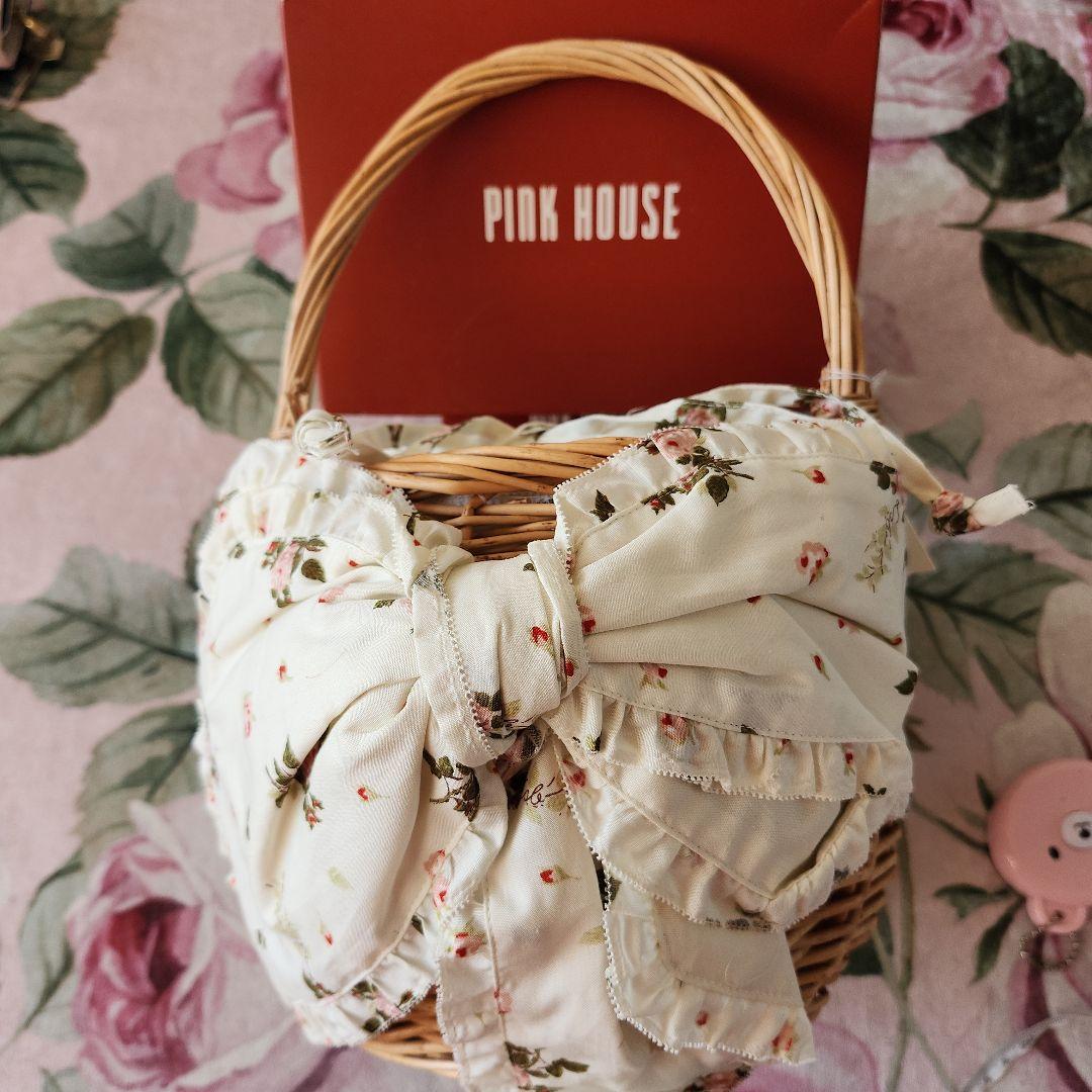 ピンクハウスりぼん巾着籠バッグ❤️新品タグ付き❤️定価19,800円最終価格❤️