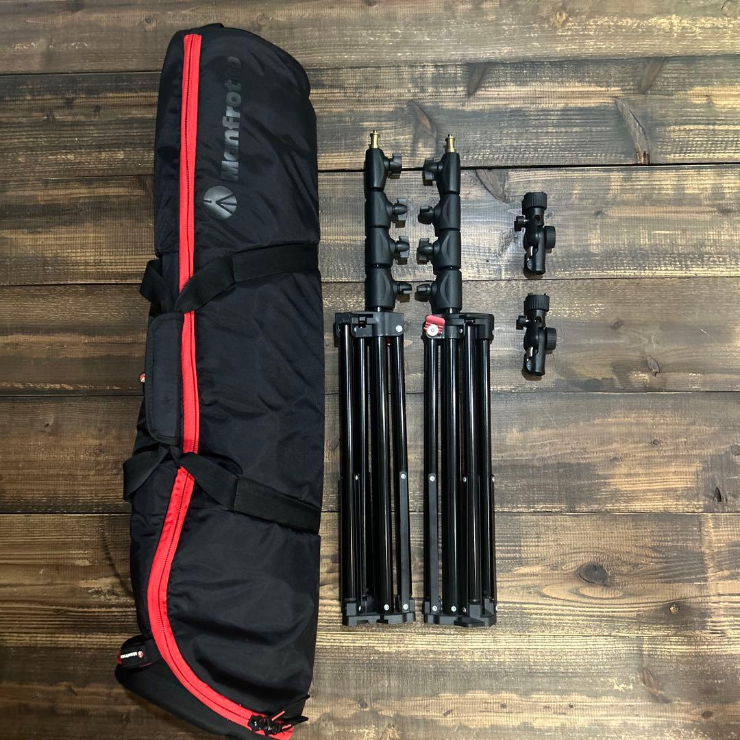 Manfrottoライトスタンド1051JBAC２セット スナップティルトヘッド