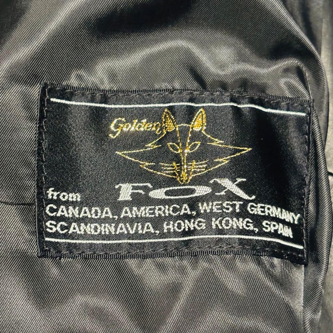 希少 Golden Fox トレンチコート ラムレザー 羊革 ブラック ファー