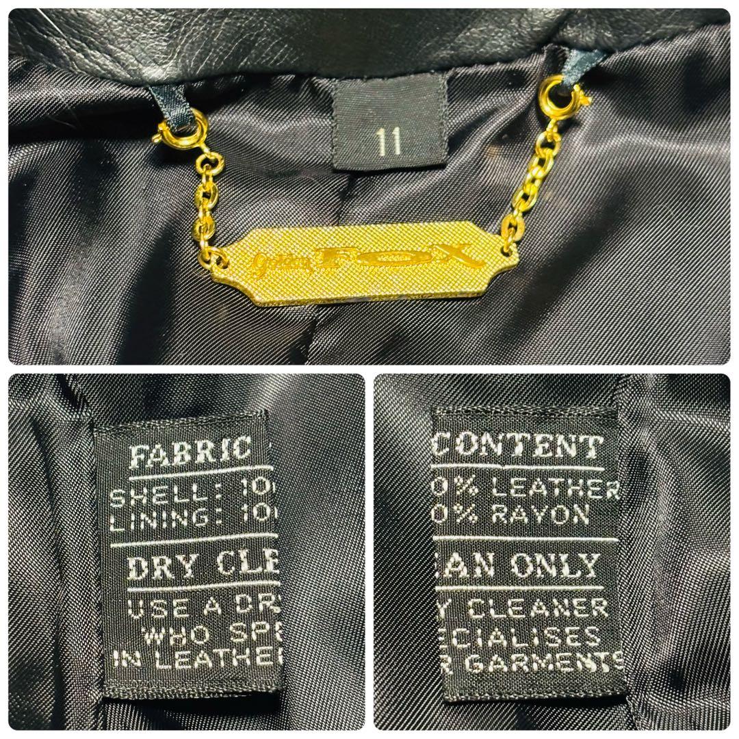 希少 Golden Fox トレンチコート ラムレザー 羊革 ブラック ファー