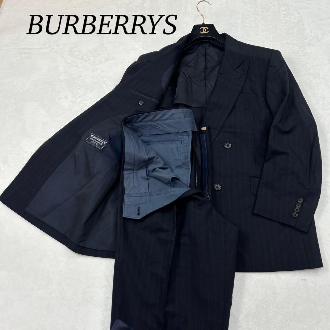 I8⑧ XL BB7 バーバリーロンドン ダブル モヘア混 スーツ メンズ