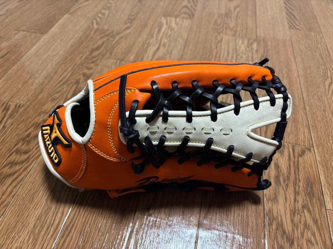 Mizuno プロフェッショナル 軟式グローブ 右投げ用 オレンジ