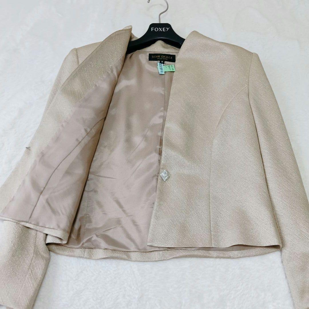 美品　ソワールドルチェ　東京イギン　マザーズスーツ　9号　シルク　セットアップ