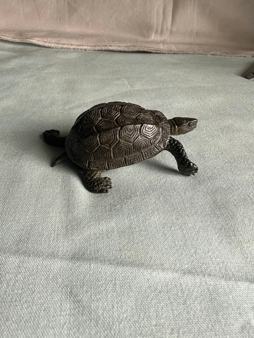 古銅自在亀置物 長約5.2-7.2CM
