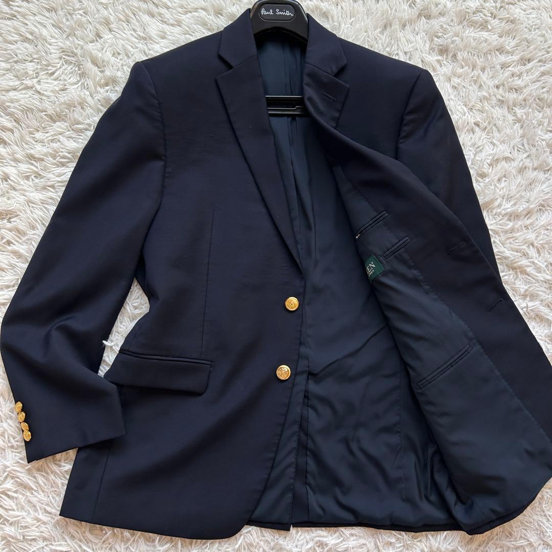 美品 ラルフローレン 紺ブレ 金ボタン テーラードジャケット 40R ネイビー