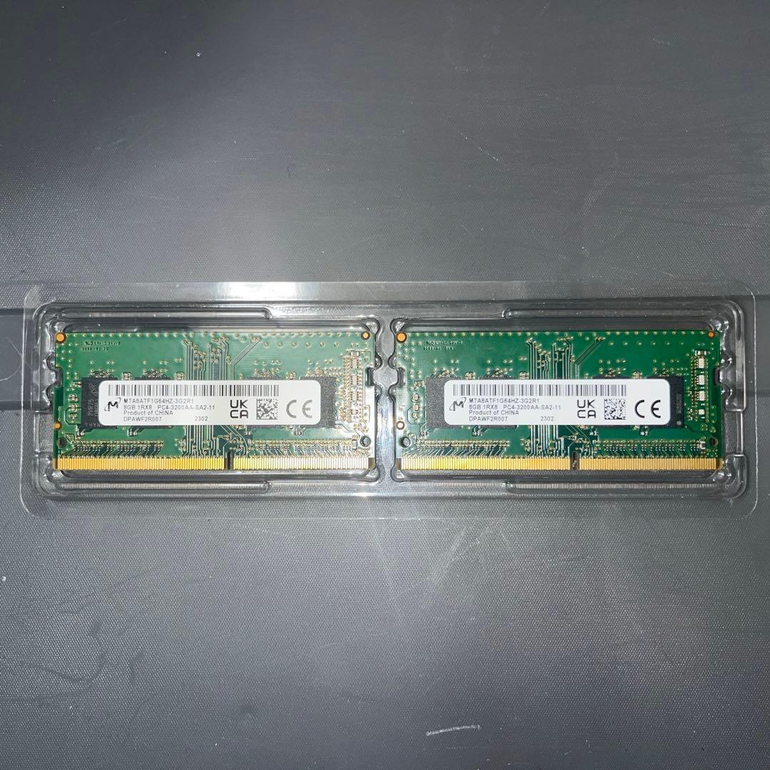 メモリー Micron SO-DIMM DDR4-3200 16GB(8GBx2)
