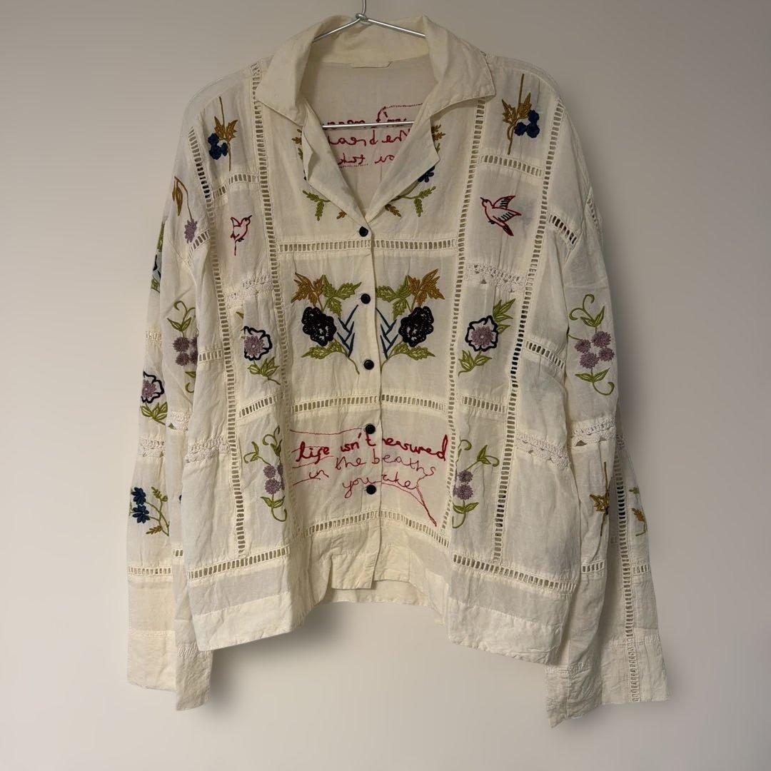 トップス Embroidery Patchwork Shirts todayful