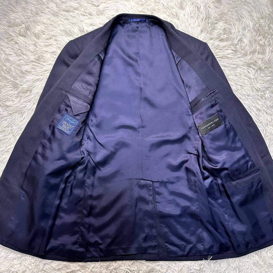 現行 極美品 トゥモローランド ドラゴ生地 セットアップ 総裏 ネイビー 44