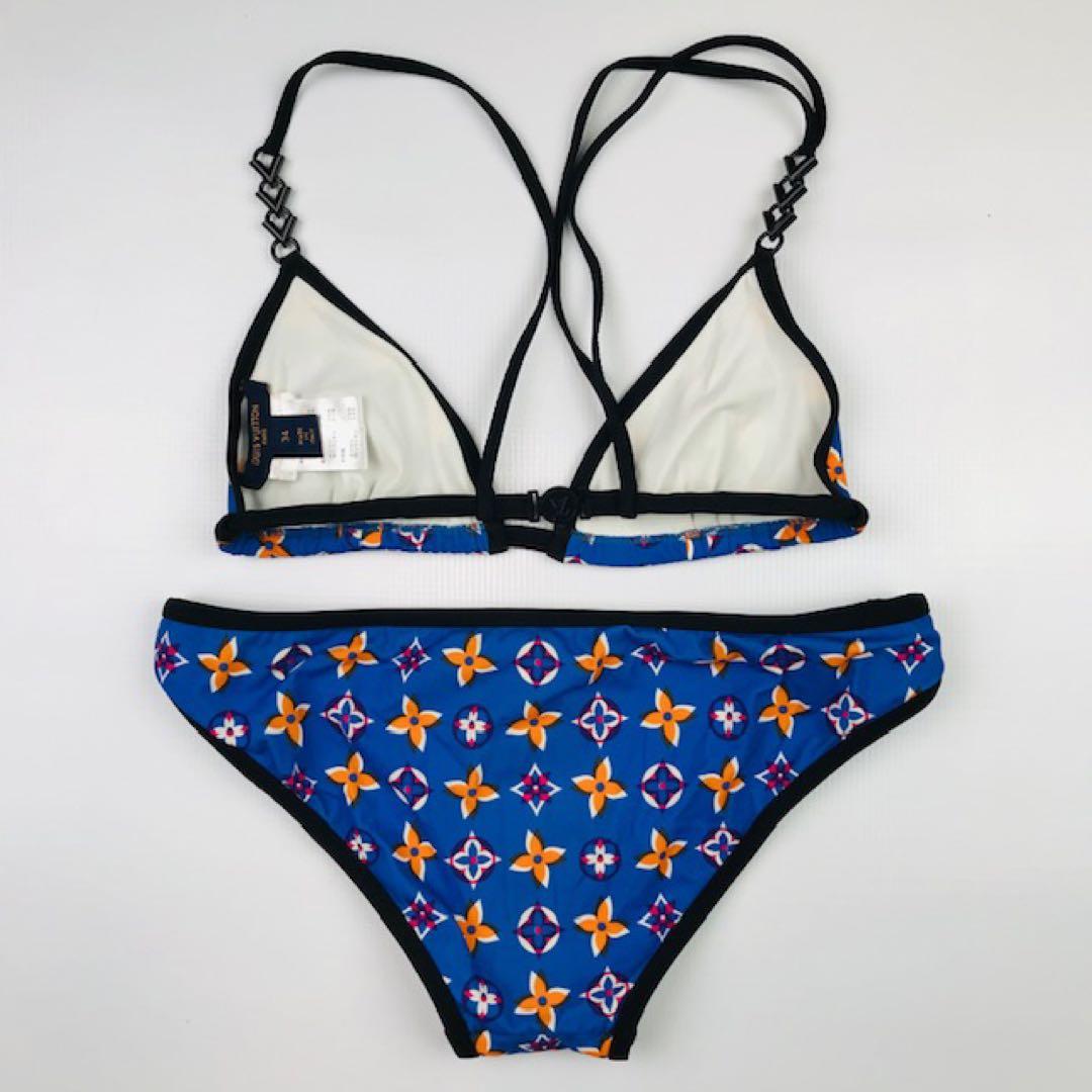 新品同様★ルイヴィトン・モノグラム総柄 メタルV ビキニ 水着(34)