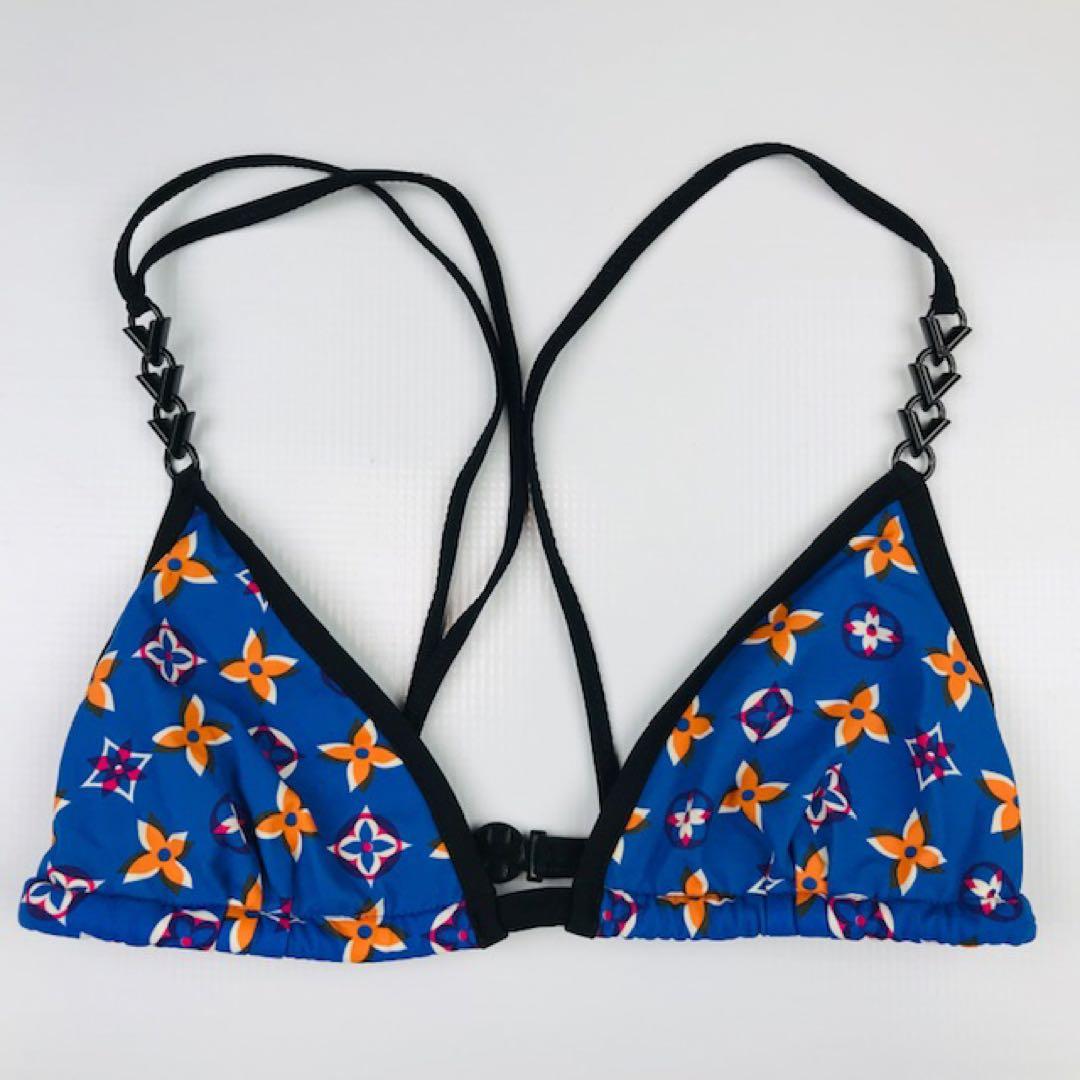 新品同様★ルイヴィトン・モノグラム総柄 メタルV ビキニ 水着(34)