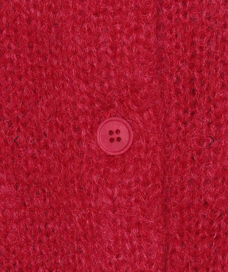 【美品】H BEAUTY&YOUTH ウールモヘヤ ショートカーディガン レッド