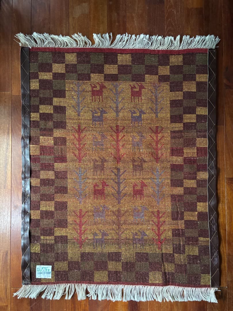 ペルシャ絨毯　ギャッベ② ヴィンテージ ハンドメイド　ウール　玄関サイズ　お買得