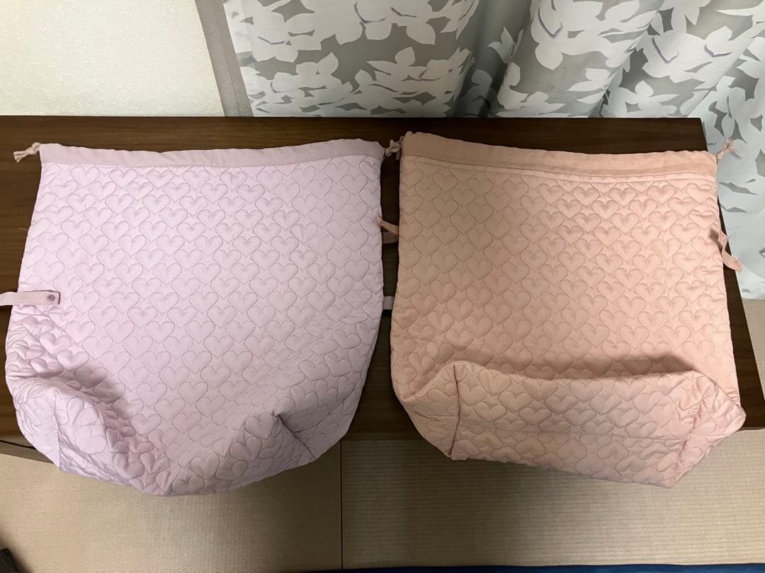 (^^)⭐︎(^-^)　巾着付きカゴバッグ3点