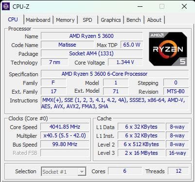 【動作確認済み】AMD Ryzen 5 3600 AM4 CPU