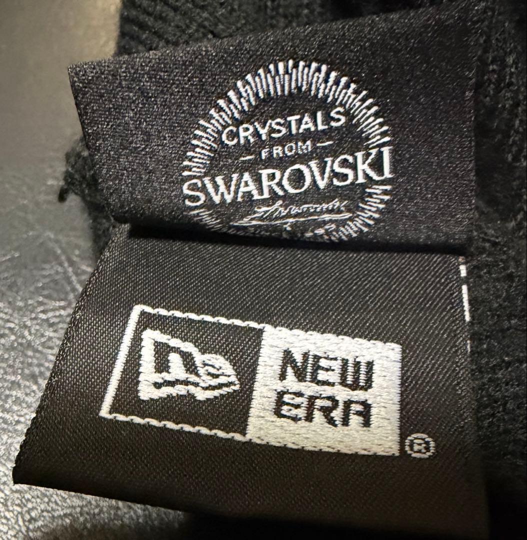 y*様 supreme Swarovski NEW ERA コラボ 黒 ビーニー