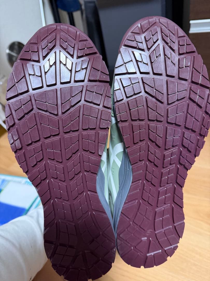 ASICS ボアシステム 安全靴 グリーン　cp214