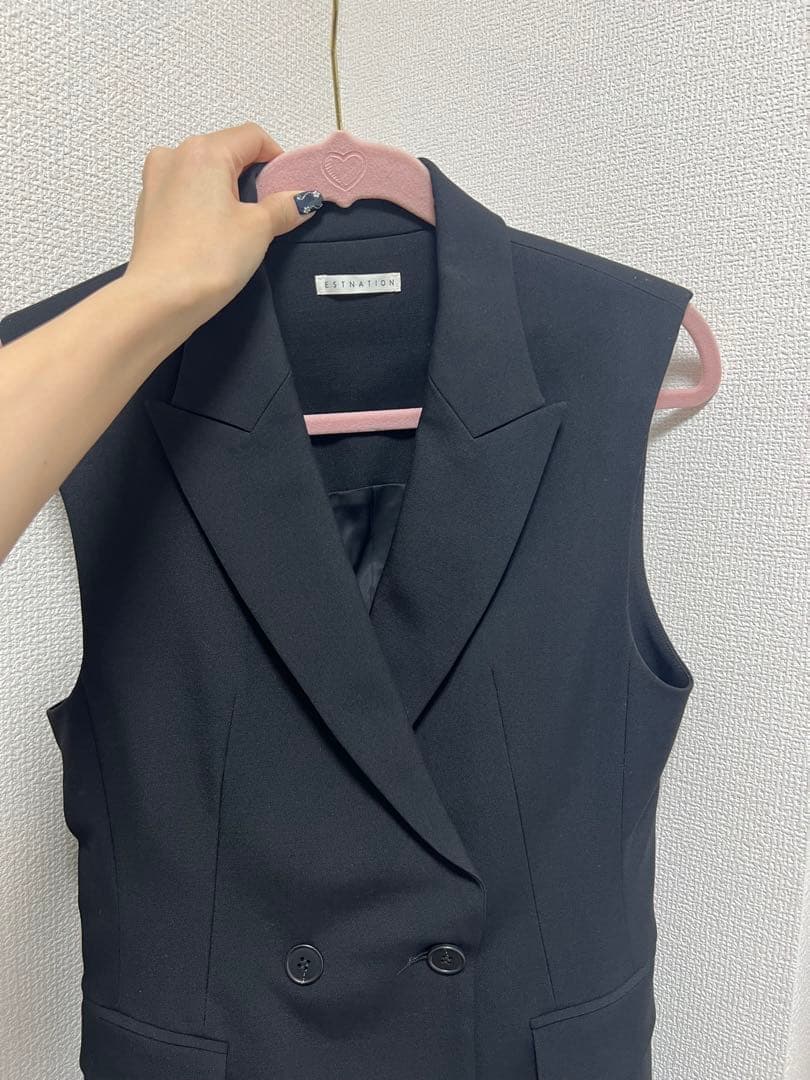 超美品　ESTNATIONロングベスト・ジレ