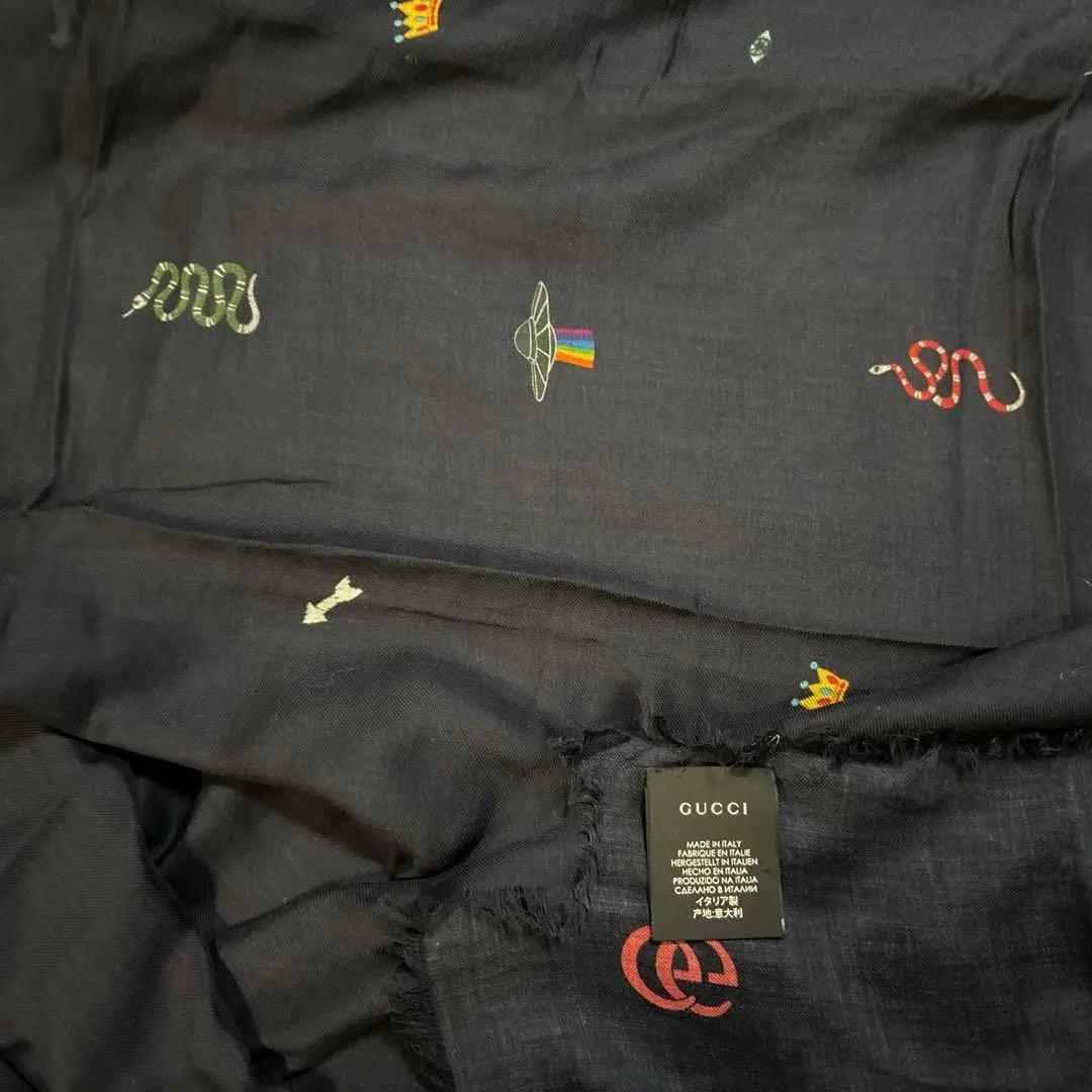 GUCCI ダークブルー ストール 蛇