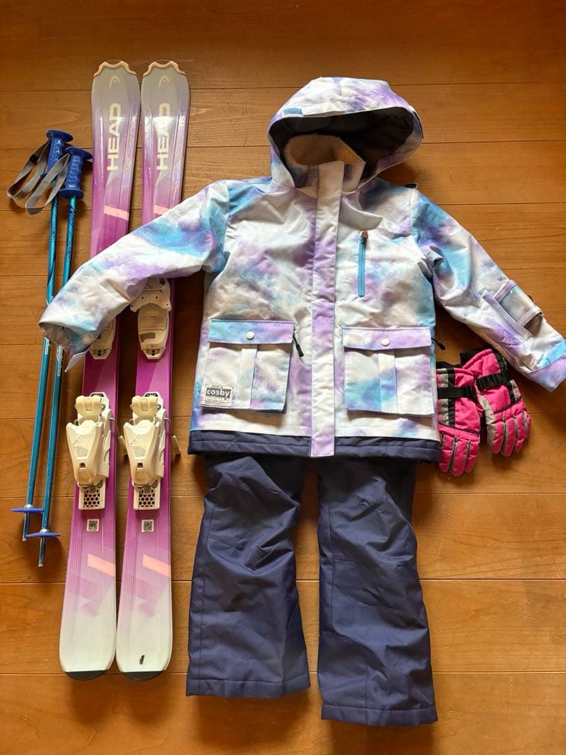 子ども用スキーウェア&スキー板セット