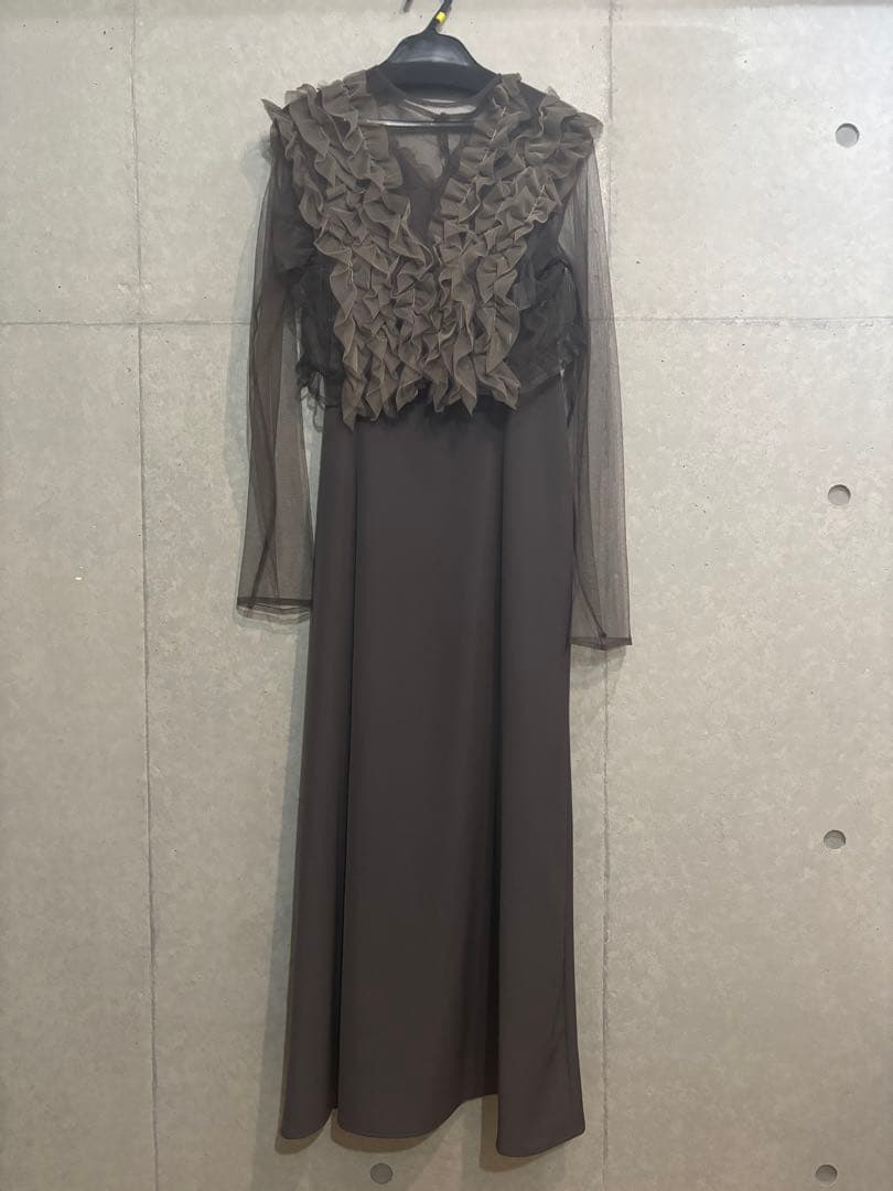 【kana】チュール ボリューム フリル ベスト シアー トップス ワンピース