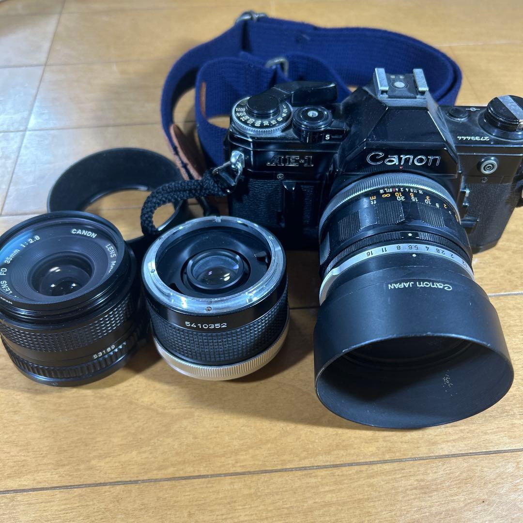 【中古】(キヤノン) Canon AE-1 ブラック　レンズ3点