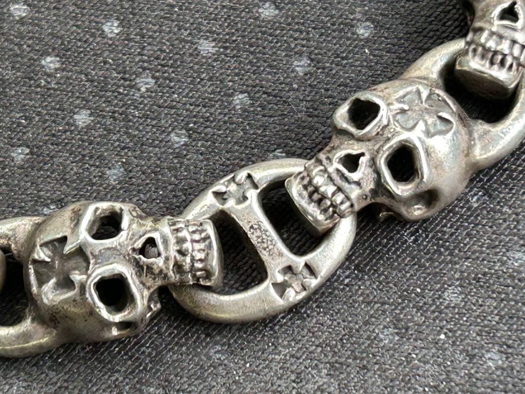 ★A&G(A & G)シルバー925 ギロームスカル ウォレットチェーン★