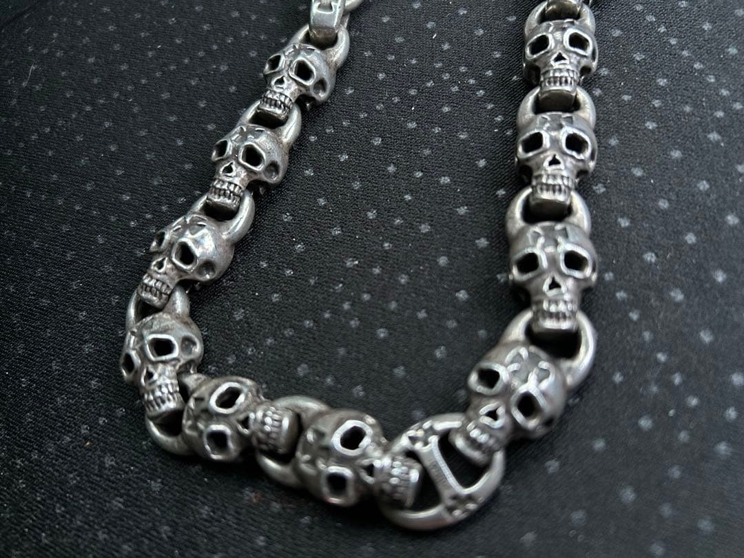 ★A&G(A & G)シルバー925 ギロームスカル ウォレットチェーン★