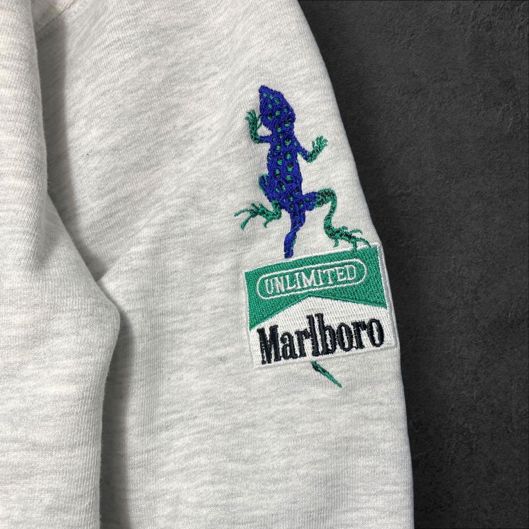 90s Marlboro UNLIMITED 刺繍リザードスウェット希少グリーン