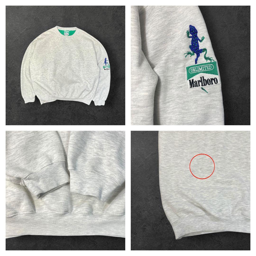 90s Marlboro UNLIMITED 刺繍リザードスウェット希少グリーン
