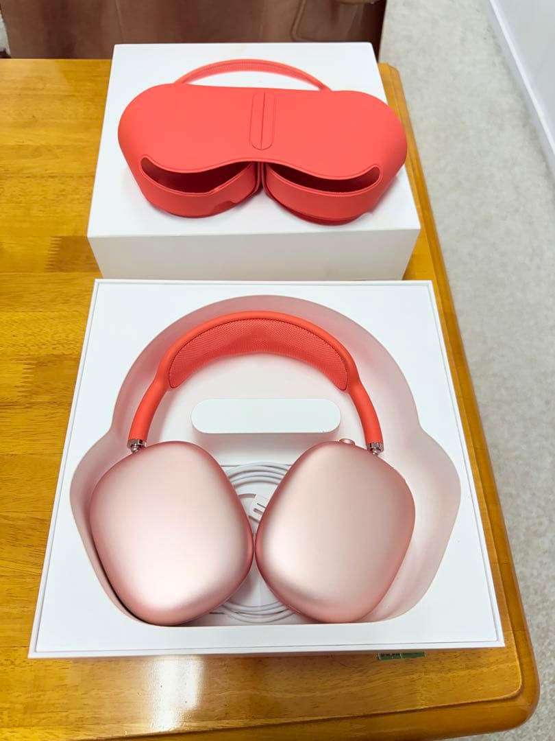 ワイヤレスヘッドフォン ピンク ケース付き