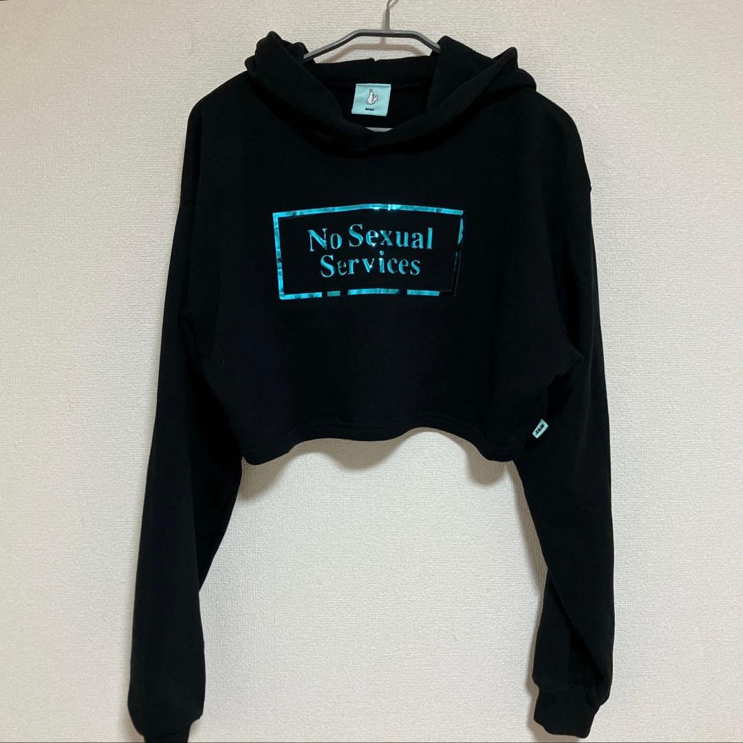 #FR2 月桃 沖縄限定 ショート丈 クロップド ロゴ スウェット パーカー